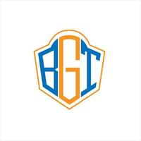 bgt astratto monogramma scudo logo design su bianca sfondo. bgt creativo iniziali lettera logo. vettore