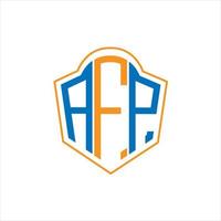 afp astratto monogramma scudo logo design su bianca sfondo. afp creativo iniziali lettera logo. vettore