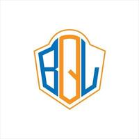 bql astratto monogramma scudo logo design su bianca sfondo. bql creativo iniziali lettera logo. vettore
