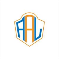 aal astratto monogramma scudo logo design su bianca sfondo. aal creativo iniziali lettera logo. vettore