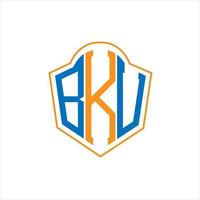 bku astratto monogramma scudo logo design su bianca sfondo. bku creativo iniziali lettera logo. vettore