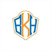 bkh astratto monogramma scudo logo design su bianca sfondo. bkh creativo iniziali lettera logo. vettore