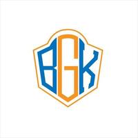 bgk astratto monogramma scudo logo design su bianca sfondo. bgk creativo iniziali lettera logo. vettore