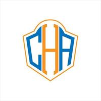 cha astratto monogramma scudo logo design su bianca sfondo. cha creativo iniziali lettera logo. vettore