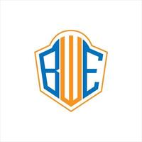 bwe astratto monogramma scudo logo design su bianca sfondo. bwe creativo iniziali lettera logo. vettore