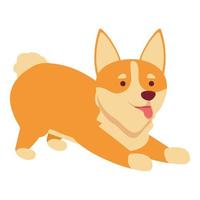 contento cane icona cartone animato vettore. carino animale domestico vettore