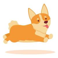 salto corgi icona cartone animato vettore. carino cane vettore