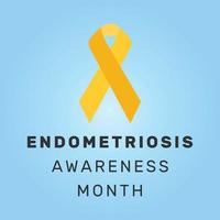 vettore illustrazione di endometriosi consapevolezza mese con giallo nastro. osservato ogni anno nel marzo