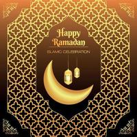 Ramadan kareem saluto carta design con islamico sfondo vettore