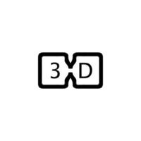 3d film cartello. tre dimensionale bicchieri icona. semplice stile manifesto sfondo simbolo. tre dimensionale bicchieri marca logo design elemento. tre dimensionale bicchieri maglietta stampa. vettore