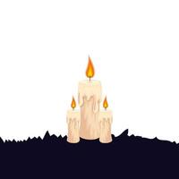 Icona isolata di decorazione di candele di Halloween vettore