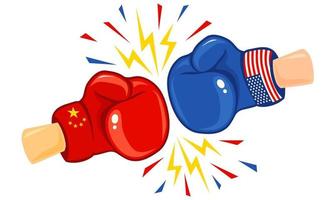 Stati Uniti d'America vs Cina, commercio guerra. vettore