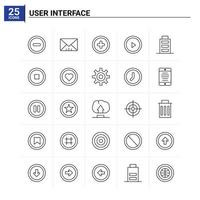 25 utente interfaccia icona impostare. vettore sfondo