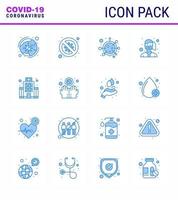 covid19 corona virus contaminazione prevenzione blu icona 25 imballare come come maschera microrganismo no vita coronavirus virale coronavirus 2019 nov malattia vettore design elementi