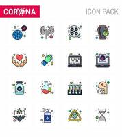 coronavirus prevenzione 25 icona impostato blu cranio Morte rene coronavirus chirurgico virale coronavirus 2019 nov malattia vettore design elementi