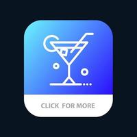 bicchiere bevanda vino primavera mobile App pulsante androide e ios linea versione vettore