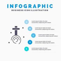 celebrazione cristiano attraversare Pasqua solido icona infografica 5 passaggi presentazione sfondo vettore