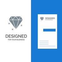 diamante gioielleria grigio logo design e attività commerciale carta modello vettore