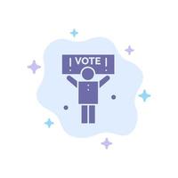 campagna politico politica votazione blu icona su astratto nube sfondo vettore