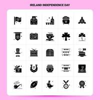 solido 25 Irlanda indipendenza giorno icona impostato vettore glifo stile design nero icone impostato ragnatela e mobile attività commerciale idee design vettore illustrazione