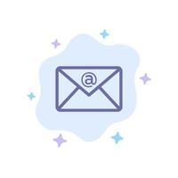 e-mail Posta in arrivo posta blu icona su astratto nube sfondo vettore