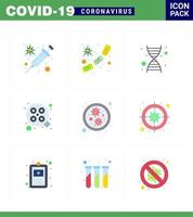 covid19 protezione coronavirus pendamico 9 piatto colore icona impostato come come germi chirurgico sangue chirurgia leggero virale coronavirus 2019 nov malattia vettore design elementi