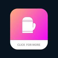 guanto microonde caldo freddo mobile App pulsante androide e ios glifo versione vettore