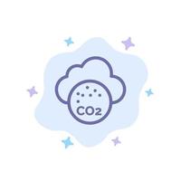 aria Carbone biossido co2 inquinamento blu icona su astratto nube sfondo vettore