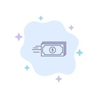 dollaro attività commerciale flusso i soldi moneta blu icona su astratto nube sfondo vettore