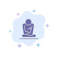 veloce meditazione formazione yoga blu icona su astratto nube sfondo vettore