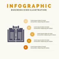 attività commerciale diritto d'autore digitale legge record solido icona infografica 5 passaggi presentazione sfondo vettore