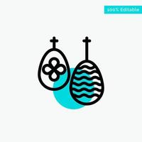 celebrazione Pasqua uovo cibo turchese evidenziare cerchio punto vettore icona