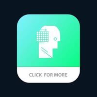 utente pensare successo attività commerciale mobile App pulsante androide e ios glifo versione vettore