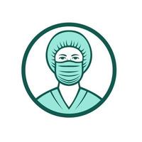 infermiera che indossa l'icona della maschera chirurgica vettore