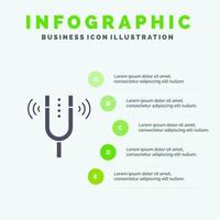 concerto forchetta cameron intonazione riferimento solido icona infografica 5 passaggi presentazione sfondo vettore