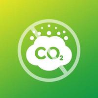 no co2 e fermare il segno di vettore di emissioni di carbonio