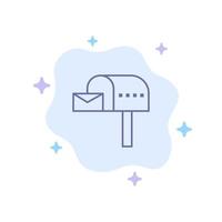 cassetta delle lettere e-mail cassetta postale scatola blu icona su astratto nube sfondo vettore