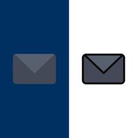 cinguettio posta sms Chiacchierare icone piatto e linea pieno icona impostato vettore blu sfondo