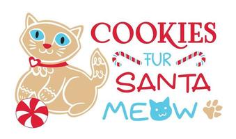 biscotti pelliccia Santa Miao, Natale biscotti per animale domestico vettore