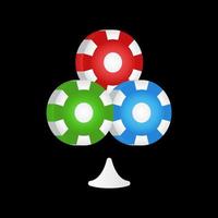 modello di progettazione di logo di poker vettoriale con elementi di gioco d'azzardo. illustrazione del casinò