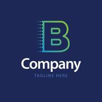 B tecnologia logo. attività commerciale marca identità design vettore
