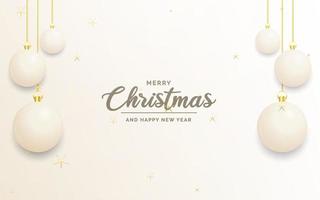 festivo Natale decorazione bianca e oro Natale palle per sito web. sociale reti. blog o il tuo video canale vettore