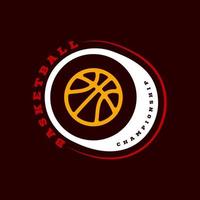 moderna tipografia professionale basket sport stile retrò vettore emblema e modello logo design. saluti divertenti per vestiti, carta, badge, icona, cartolina, banner, tag, adesivi, stampa