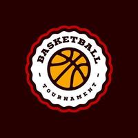 moderna tipografia professionale basket sport stile retrò vettore emblema e modello logo design. saluti divertenti per vestiti, carta, badge, icona, cartolina, banner, tag, adesivi, stampa