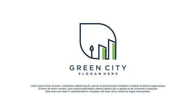 logo della città verde con un concetto moderno per il vettore premium aziendale