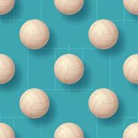 illustrazione vettoriale pettern palla pallavolo senza soluzione di continuità. disegno senza cuciture realistico della palla da pallavolo