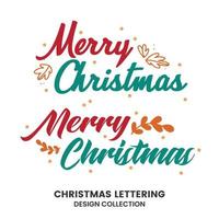 Natale lettering distintivo su bianca sfondo design modello vettore