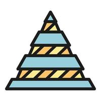gerarchia piramide icona colore schema vettore
