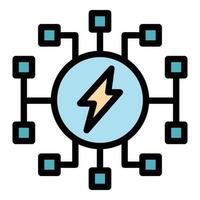 pieno batteria energia icona colore schema vettore