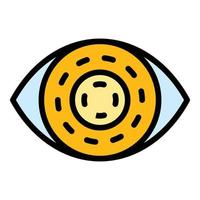 biometrico occhio identificazione icona colore schema vettore